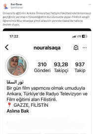 YÖK Başkan Özvar'dan, Filistinli öğrenciye destek