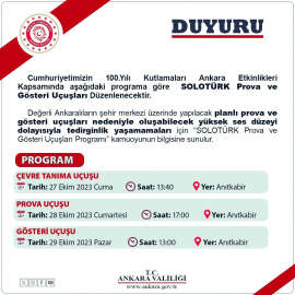 SoloTürk'ten Ankara semalarında 29 Ekim provası