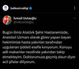 Balıkesir'de doktoru darbeden 2 hasta yakını gözaltına alındı