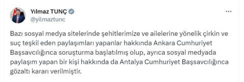 Şehitlere yönelik suç unsurlu paylaşımlara soruşturma (2)