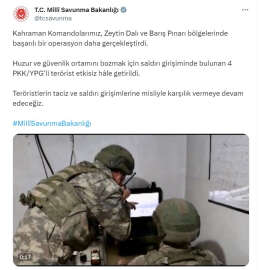 MSB: 4 terörist etkisiz hale getirildi