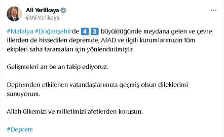 Malatya'da 4.3 büyüklüğünde deprem (2)