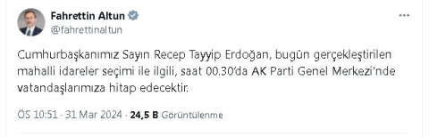 Cumhurbaşkanı Erdoğan, AK Parti Genel Merkezi'nde vatandaşlara hitap edecek