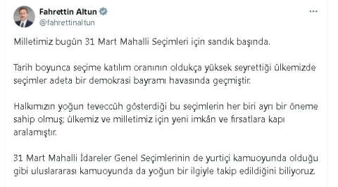 İletişim Başkanı Altun: Seçime gölge düşürülmemesi için tüm tedbirler alınmıştır