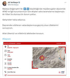 Malatya'da 4.5 büyüklüğünde deprem (2)