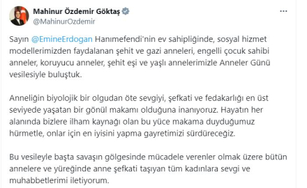 Bakan Göktaş: Anneler için en iyisini yapma gayretimizi sürdüreceğiz