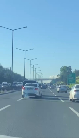 İstanbul - Beykoz'da sürücülerin tehlikeli yol verme inatlaşması