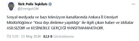 EGM'den 'yasa dışı dinleme' iddiasına yalanlama