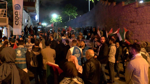 İstanbul- İsrail'in Refah saldırıları ABD ve İsrail Başkonsolosluğu önünde protesto edildi