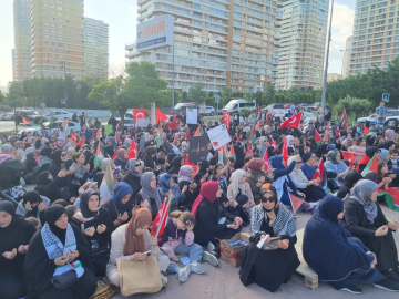 İstanbul-Avcılar'da anne ve çocuklardan İsrail protestosu