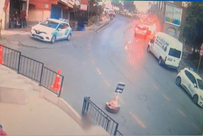 İstanbul - Kağıthane'de korku dolu anlar: Alev alan araçla metrelerce ilerledi