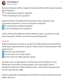 Bayram tatilindeki trafik kazalarında 72 kişi hayatını kaybetti