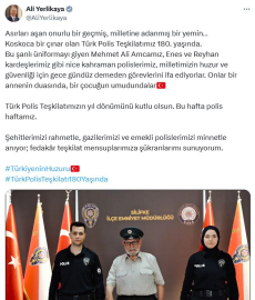 Bakan Yerlikaya'dan 'Polis Haftası' paylaşımı