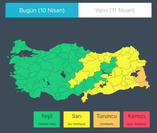 AFAD'dan 2 kente 'turuncu', 29 kente 'sarı' kodlu uyarı