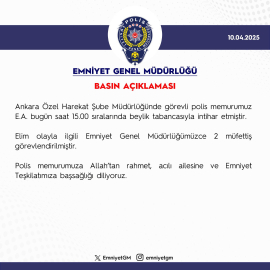Polis memuru beylik tabancasıyla yaşamına son verdi