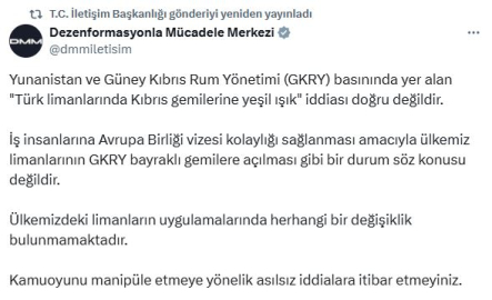 Dışişleri Sözcüsü Keçeli: Limanlarımızın Rum gemilerine açılacağı iddiaları hayal ürünüdür (2)
