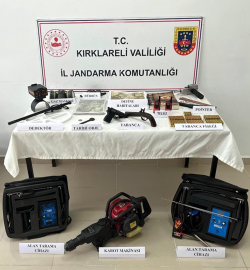 Patlayıcı kullanarak define arayan 14 şüpheli gözaltında