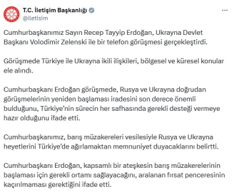 Cumhurbaşkanı Erdoğan, Ukrayna Devlet Başkanı Zelenski ile görüştü
