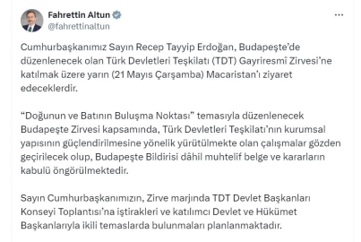 Cumhurbaşkanı Erdoğan, yarın Macaristan'a gidecek