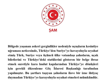 Türkiye’nin Şam Büyükelçiliği’nden 'seyahat' açıklaması