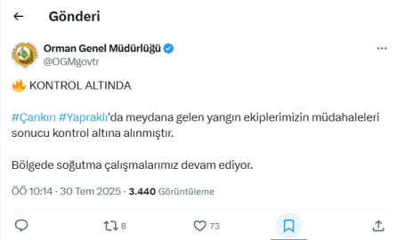 Çankırı'daki orman yangını kontrol altında