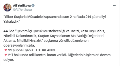 44 ilde siber suç operasyonu: 99 tutuklama
