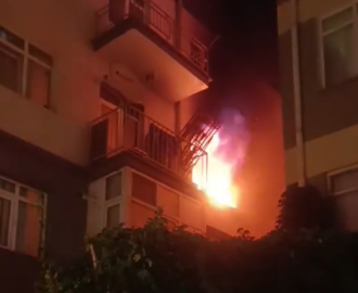 Ankara'da 7 katlı apartmanda yangın paniği