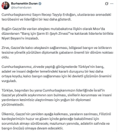 İletişim Başkanı Duran: Cumhurbaşkanımız, uluslararası arenadaki tecrübesini ve liderliğini bir kez daha gösterdi