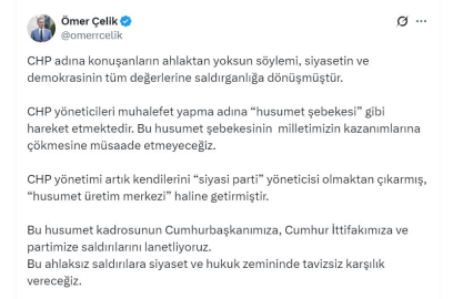 AK Parti'li Çelik: CHP yönetimi kendilerini 'husumet üretim merkezi' haline getirmiştir