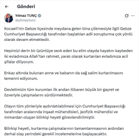 Gebze'de bina çöktü; 5 kişiden 1'i sağ, 2'sinin cansız bedeni çıkarıldı (17)
