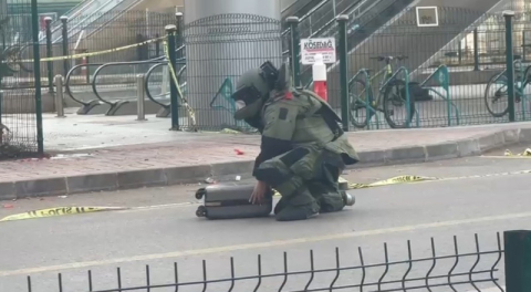 Tren istasyonundaki sahipsiz çanta fünye ile patlatıldı