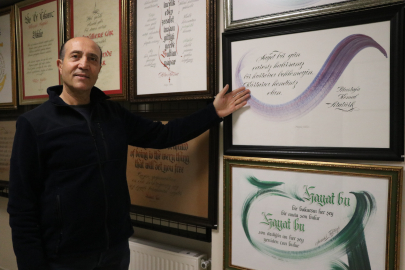 Karaciğer nakli olan Kayserisporlu eski futbolcunun kaligrafi sergisi