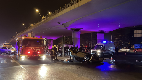 Kayseri'de polisin ‘dur’ ihtarına uymayan otomobil takla attı: 2 yaralı