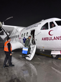 Askeri ambulans uçak ile Antalya'dan Erzurum'a karaciğer grefti ulaştırıldı