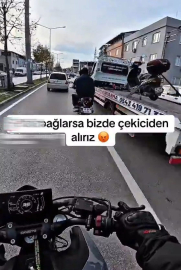 Çekici üzerinden silah zoruyla motosiklet indirme senaryosu çeken 4 kişi gözaltında