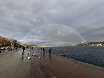 İstanbul - İstanbul Boğazı’nda gökkuşağı sürprizi