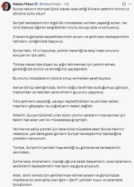 Bakan Fidan: Suriye'nin 8 Aralık zaferinin 1'inci yılı kutlu olsun