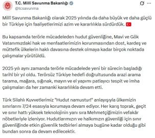 MSB'den 2025'teki faaliyetlere ilişkin paylaşım