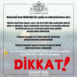 İstanbul - İstanbul Valiliği'nden fırtına uyarısı