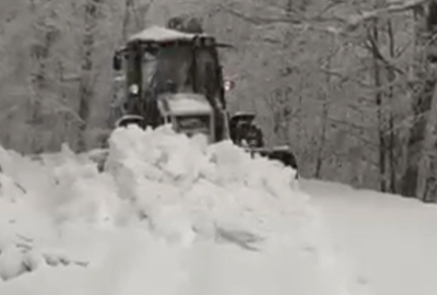 Düzce'de 37 köy yolu, kardan kapandı
