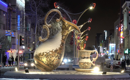 Kar altındaki Erzincan, dronla görüntülendi