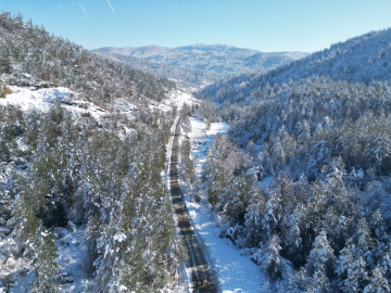 Küre Dağları Milli Parkı'ndan kar manzarası
