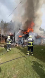 Ahırda çıkan yangında 2 köpek öldü