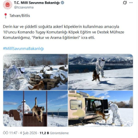 Mehmetçikten derin karda köpekli arama eğitimi