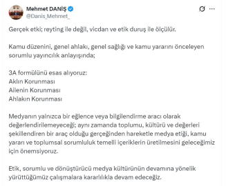 RTÜK Başkanı Daniş: Gerçek etki; reyting ile değil, vicdan ve etik duruş ile ölçülür