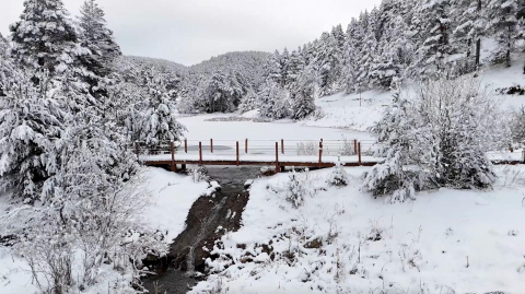 Dumanlı Tabiat Parkı’nda tablo gibi kış görüntüsü