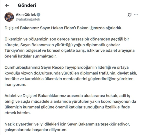 Bakan Fidan'dan, Bakan Gürlek'e ziyaret