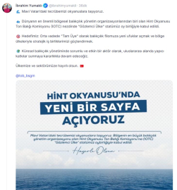 Türkiye, Hint Okyanusu Ton Balığı Komisyonu'nda gözlemci ülke oldu