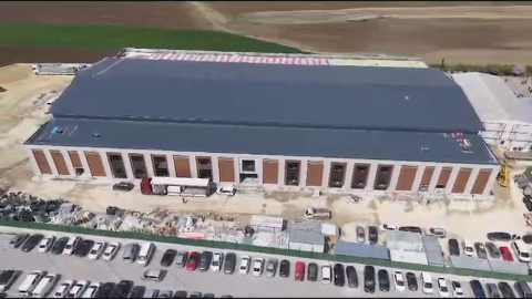 İstanbul- Silivri'de yapımı süren yeni duruşma salonu havadan görüntülendi / Görüntü düzenlendi