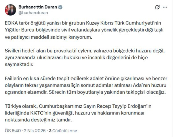 İletişim Başkanı Duran: EOKA terör örgütü yanlılarının KKTC'deki saldırısını kınıyorum